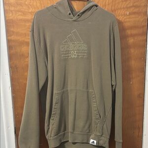 Adidas Brown Sweatshirt with Hood and Relaxed Fit